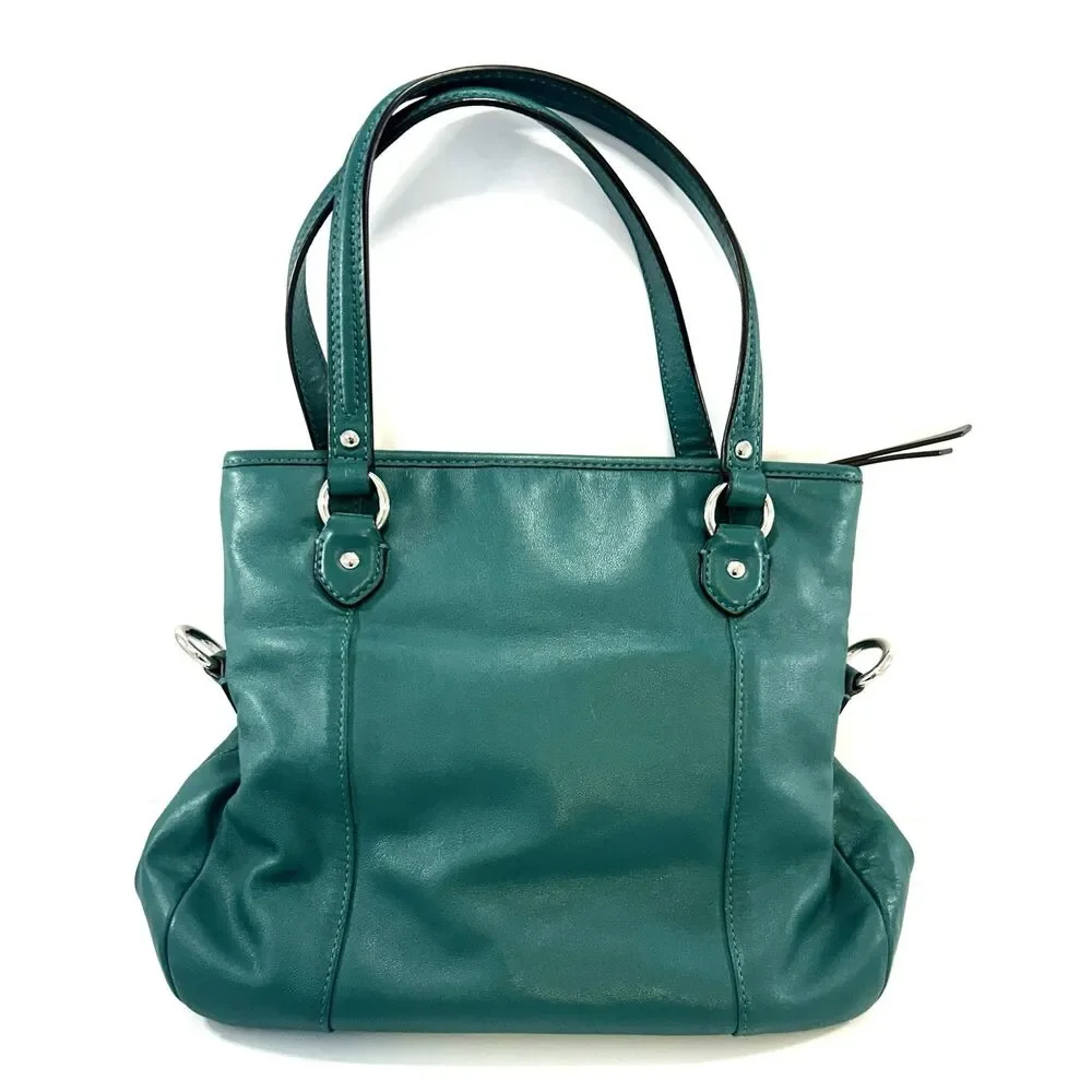 COACH Teal Leather Daisy Mia Crossbody Shoulder Bag & Matching Wallet Set